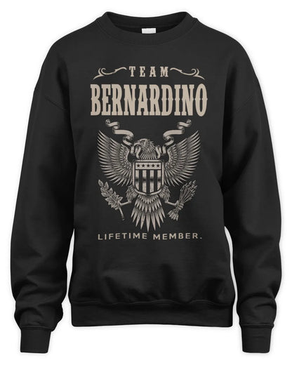 BERNARDINO TP06-K82 – Personalized Classic Style Apparel “Team NAME Lifetime Member” - Unisex Sweatshirt - Black
