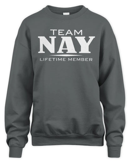 NAY BL62-K4-128 - Personalized “Team NAME Lifetime Member” - Unisex Sweatshirt - Charcoal