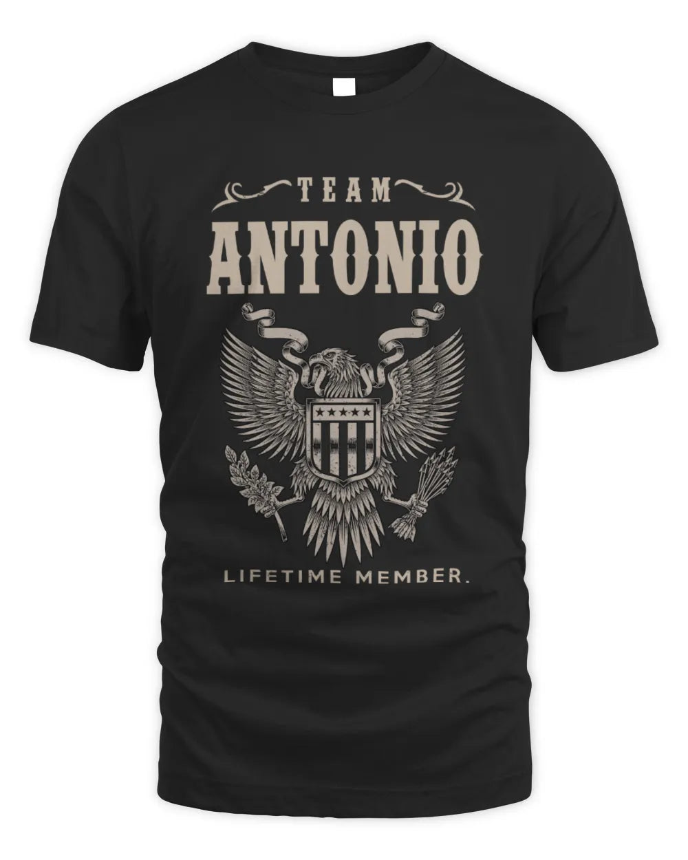 ANTONIO TP06-K82 – Personalized Classic Style Apparel “Team NAME Lifetime Member” - Unisex Standard T-Shirt - Black