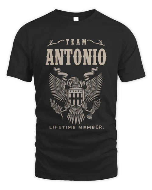 ANTONIO TP06-K82 – Personalized Classic Style Apparel “Team NAME Lifetime Member” - Unisex Standard T-Shirt - Black
