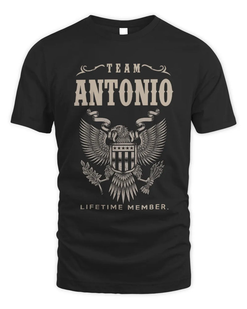 ANTONIO TP06-K82 – Personalized Classic Style Apparel “Team NAME Lifetime Member” - Unisex Standard T-Shirt - Black