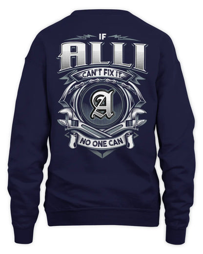 ALLI AP81-K4-626 - Personalized Ahmed Quote Apparel “If Ahmed Can't Fix It, No One Can” - Unisex Sweatshirt - Navy