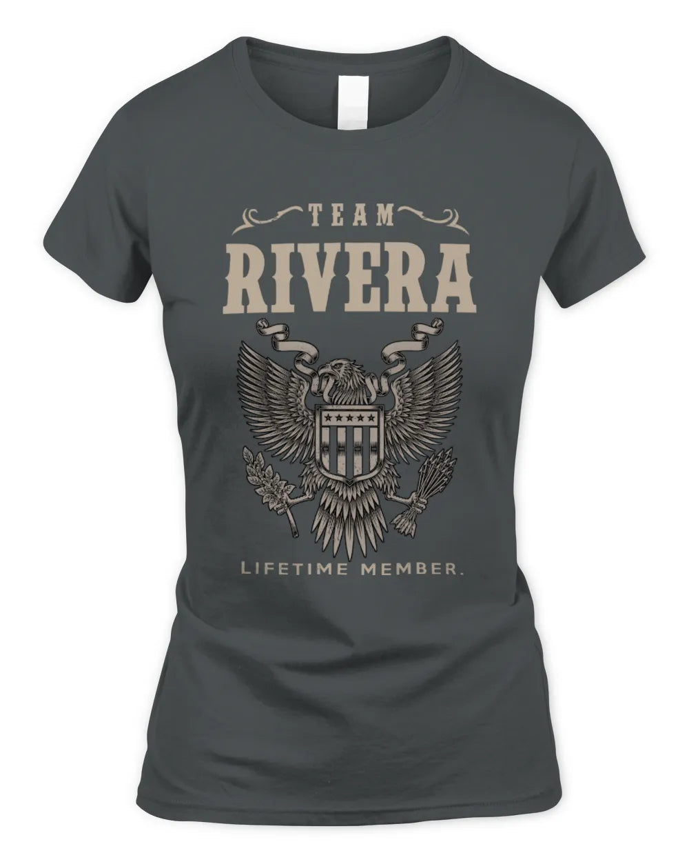 RIVERA TP06-K82 – Personalized Classic Style Apparel “Team NAME Lifetime Member” - Women's Standard T-Shirt - Charcoal