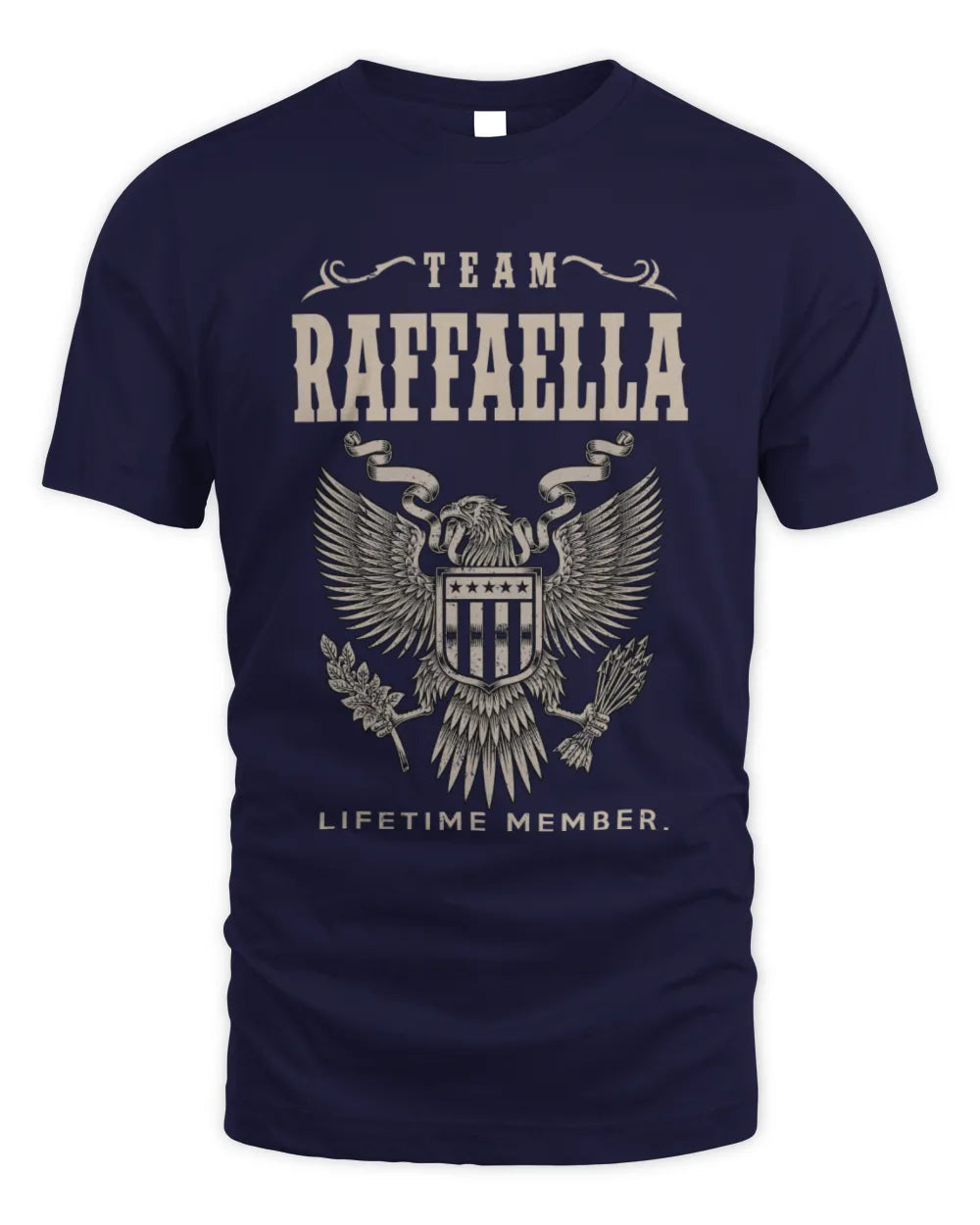 RAFFAELLA TP06-K82 – Personalized Classic Style Apparel “Team NAME Lifetime Member” - Unisex Standard T-Shirt - Navy