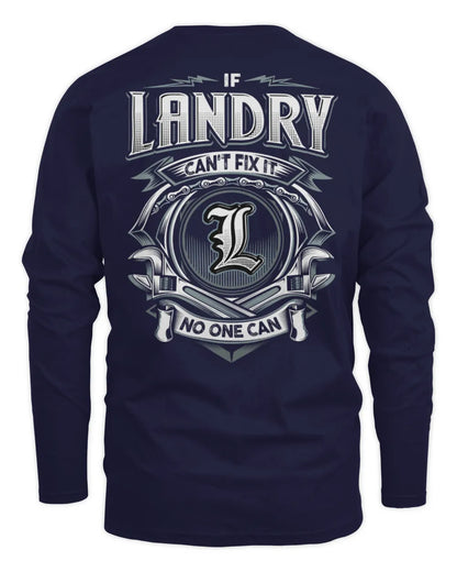 LANDRY AP81-K4-626 - Personalized Ahmed Quote Apparel “If Ahmed Can't Fix It, No One Can” - Men's Long Sleeved T-Shirt - Navy