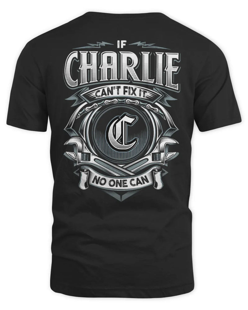 CHARLIE AP81-K4-626 - Personalized Ahmed Quote Apparel “If Ahmed Can't Fix It, No One Can” - Unisex Standard T-Shirt - Black
