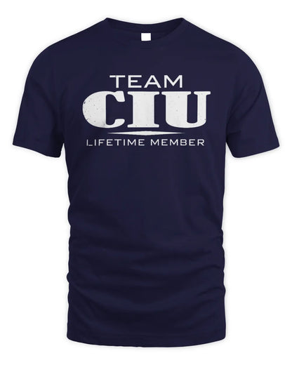 CIU BL62-K4-128 - Personalized “Team NAME Lifetime Member” - Unisex Standard T-Shirt - Navy