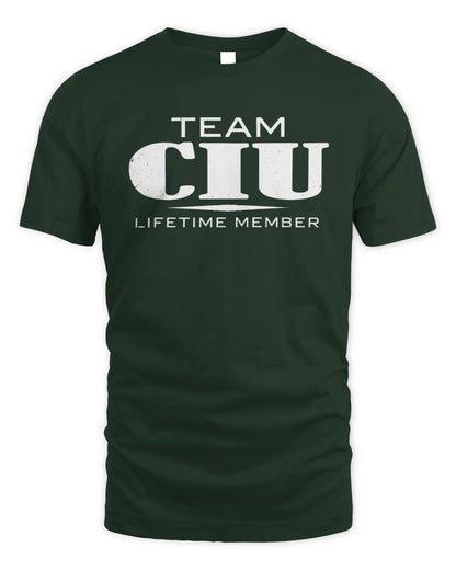 CIU BL62-K4-128 - Personalized “Team NAME Lifetime Member” - Unisex Standard T-Shirt - Forest Green