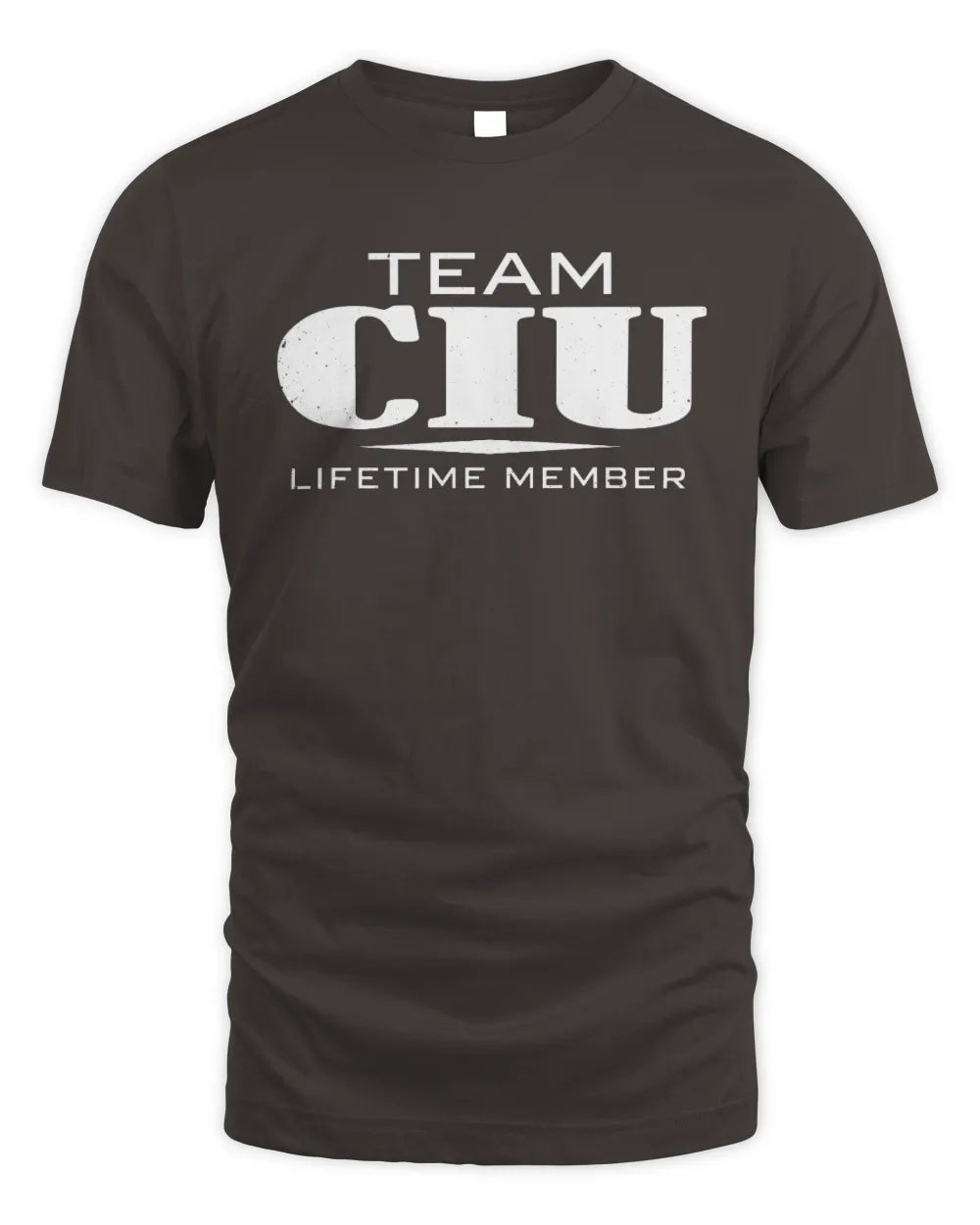 CIU BL62-K4-128 - Personalized “Team NAME Lifetime Member” - Unisex Standard T-Shirt - Dark Chocolate