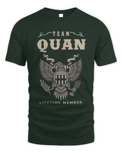 QUAN TP06-K82 – Personalized Classic Style Apparel “Team NAME Lifetime Member” - Unisex Standard T-Shirt - Forest Green
