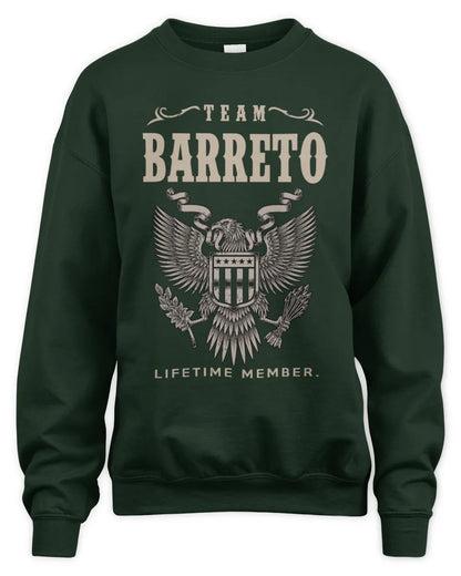 BARRETO TP06-K82 – Personalized Classic Style Apparel “Team NAME Lifetime Member” - Unisex Sweatshirt - Forest Green