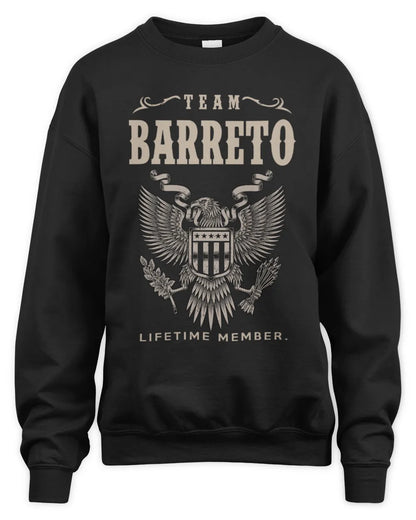 BARRETO TP06-K82 – Personalized Classic Style Apparel “Team NAME Lifetime Member” - Unisex Sweatshirt - Black