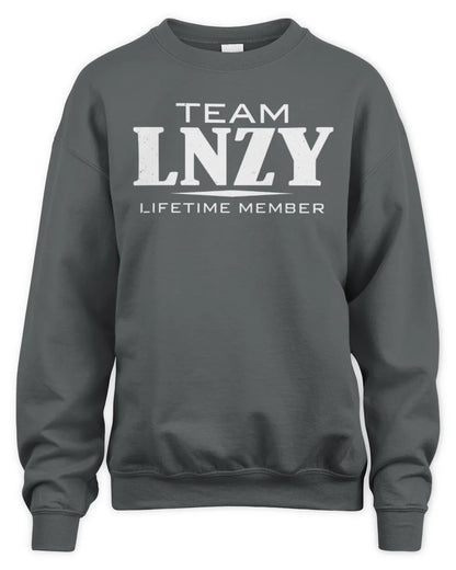 LNZY BL62-K4-128 - Personalized “Team NAME Lifetime Member” - Unisex Sweatshirt - Charcoal