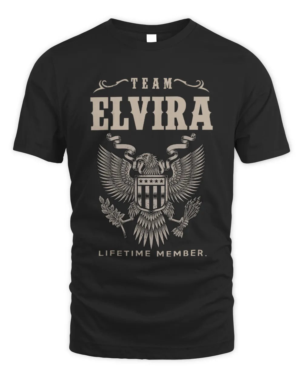 ELVIRA TP06-K82 – Personalized Classic Style Apparel “Team NAME Lifetime Member” - Unisex Standard T-Shirt - Black