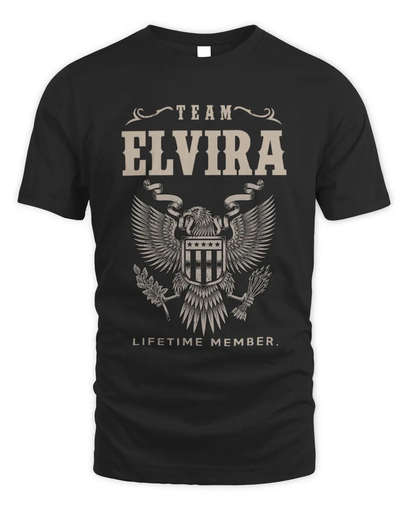 ELVIRA TP06-K82 – Personalized Classic Style Apparel “Team NAME Lifetime Member” - Unisex Standard T-Shirt - Black