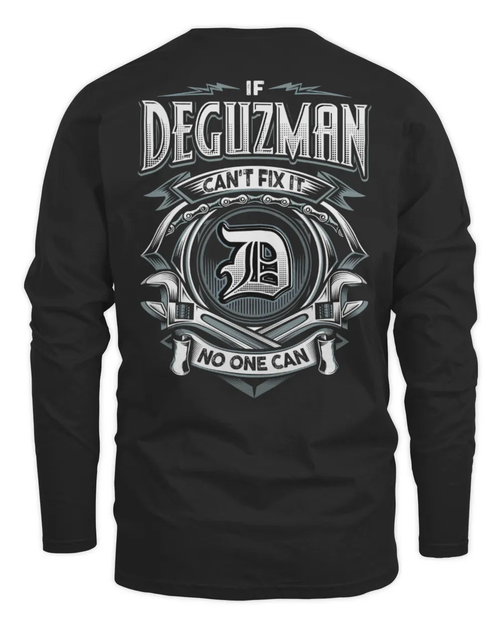 DEGUZMAN AP81-K4-626 - Personalized Ahmed Quote Apparel “If Ahmed Can't Fix It, No One Can” - Men's Long Sleeved T-Shirt - Black