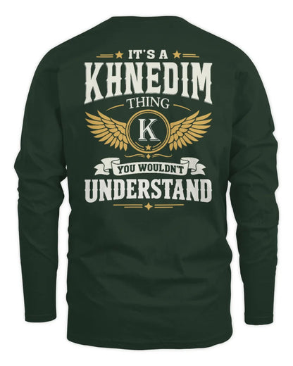KHNEDIM KT06-M008 It’s a [NAME] Thing – You Wouldn’t Understand | Personalized Vintage T-Shirt - Men's Long Sleeved T-Shirt - Forest Green