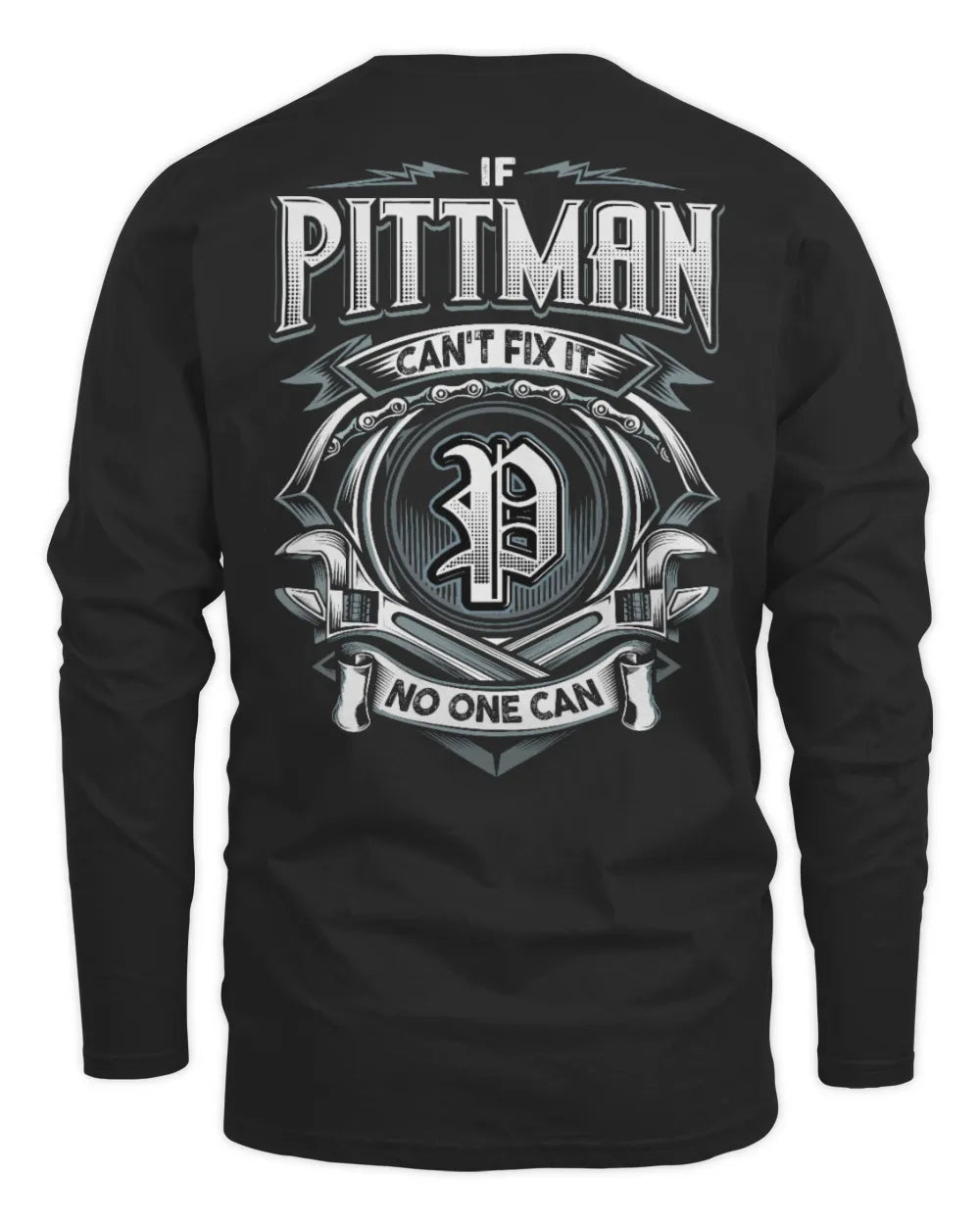PITTMAN AP81-K4-626 - Personalized Ahmed Quote Apparel “If Ahmed Can't Fix It, No One Can” - Men's Long Sleeved T-Shirt - Black