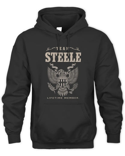 STEELE TP06-K82 – Personalized Classic Style Apparel “Team NAME Lifetime Member” - Unisex Hoodie - Black