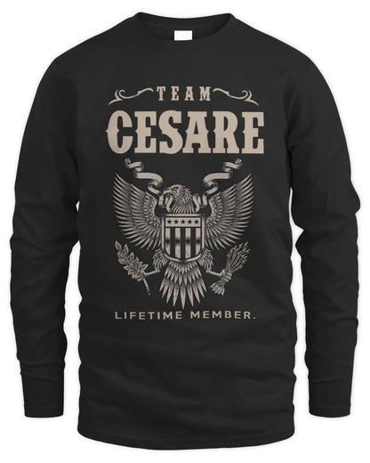 CESARE TP06-K82 – Personalized Classic Style Apparel “Team NAME Lifetime Member” - Men's Long Sleeved T-Shirt - Black