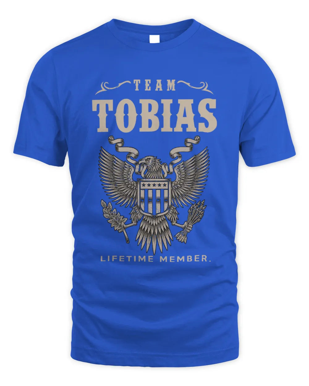 TOBIAS TP06-K82 – Personalized Classic Style Apparel “Team NAME Lifetime Member” - Unisex Standard T-Shirt - Royal