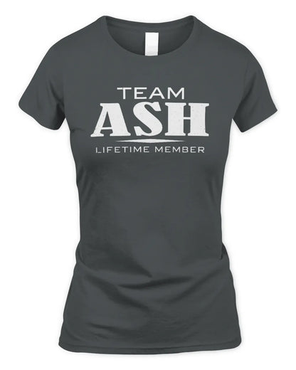 ASH BL62-K4-128 - Personalized “Team NAME Lifetime Member” - Women's Standard T-Shirt - Charcoal
