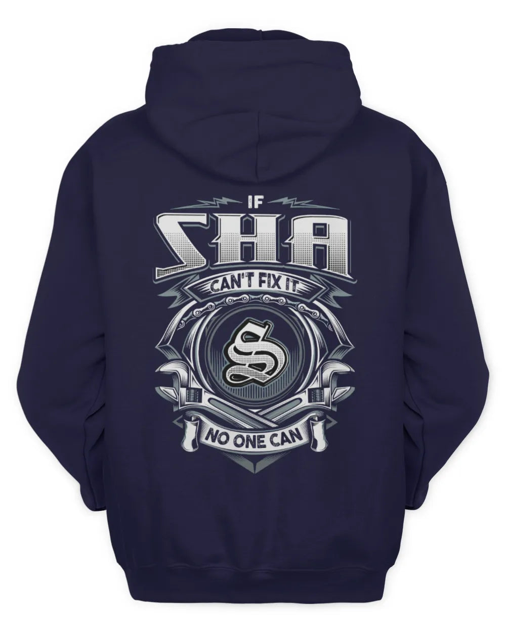SHA AP81-K4-626 - Personalized Ahmed Quote Apparel “If Ahmed Can't Fix It, No One Can” - Unisex Hoodie - Navy