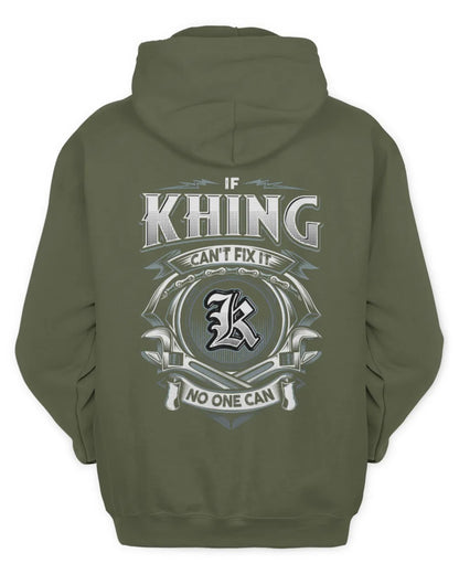 KHING AP81-K4-626 - Personalized Ahmed Quote Apparel “If Ahmed Can't Fix It, No One Can” - Unisex Hoodie - Military Green