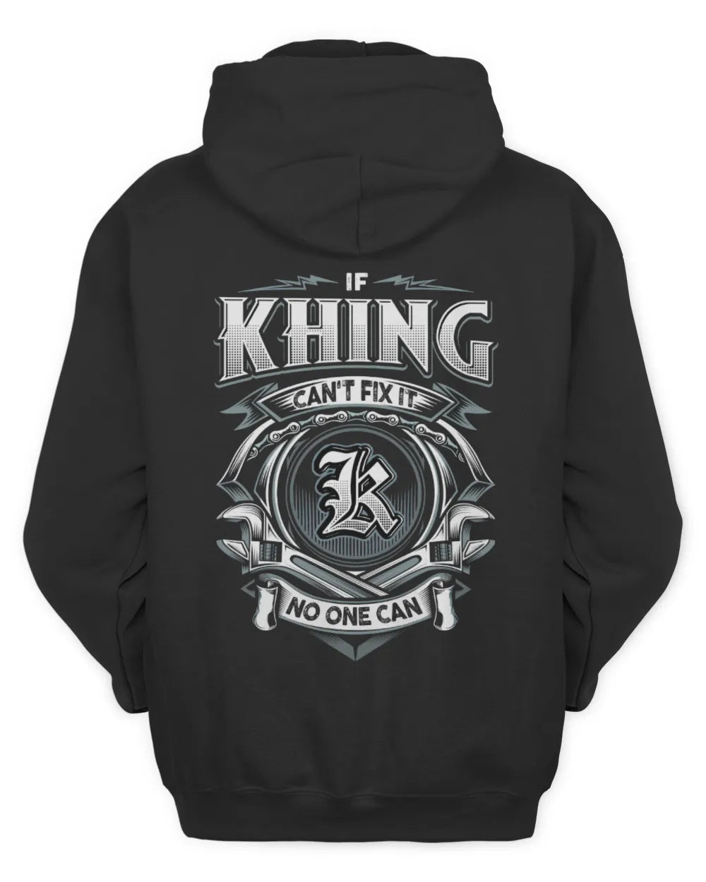 KHING AP81-K4-626 - Personalized Ahmed Quote Apparel “If Ahmed Can't Fix It, No One Can” - Unisex Hoodie - Black
