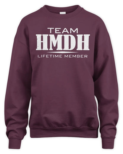 HMDH BL62-K4-128 - Personalized “Team NAME Lifetime Member” - Unisex Sweatshirt - Maroon