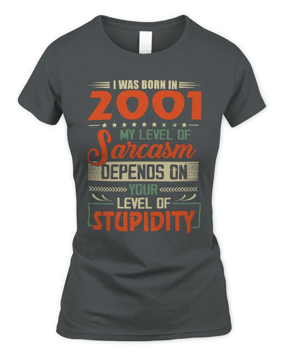 2001 HH89-K2 – Vintage Born to Be Sarcastic T-Shirt - Women's Standard T-Shirt - Charcoal