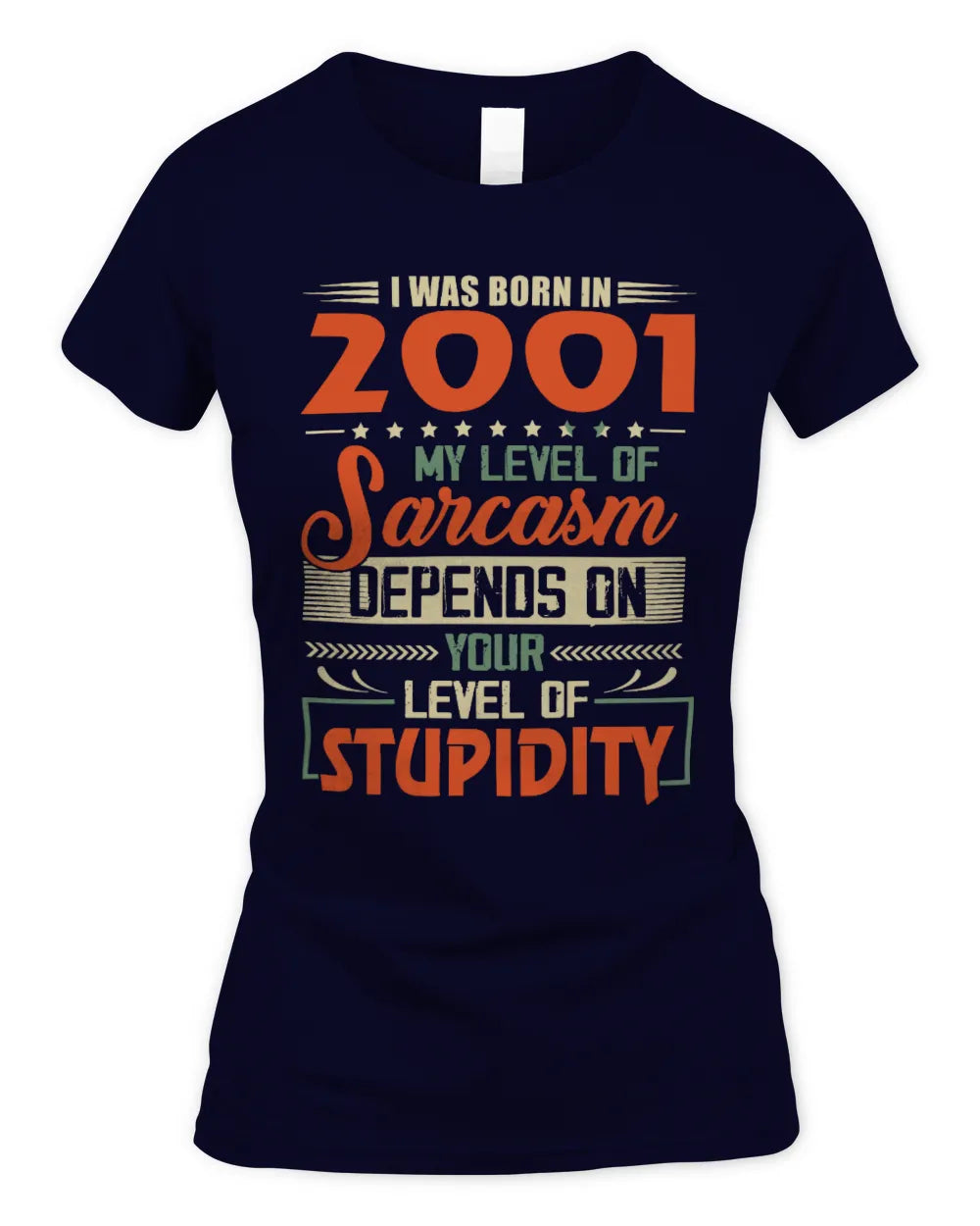 2001 HH89-K2 – Vintage Born to Be Sarcastic T-Shirt - Women's Standard T-Shirt - Navy