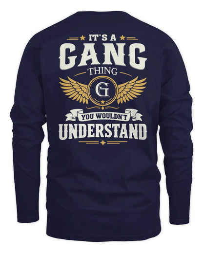 GANG KT06-M008 It’s a [NAME] Thing – You Wouldn’t Understand | Personalized Vintage T-Shirt - Men's Long Sleeved T-Shirt - Navy