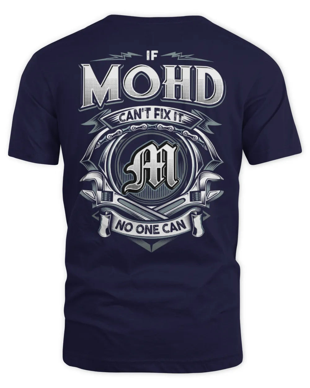 MOHD AP81-K4-626 - Personalized Ahmed Quote Apparel “If Ahmed Can't Fix It, No One Can” - Unisex Standard T-Shirt - Navy
