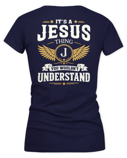 JESUS KT06-M008 It’s a [NAME] Thing – You Wouldn’t Understand | Personalized Vintage T-Shirt - Women's V-Neck T-Shirt - Navy