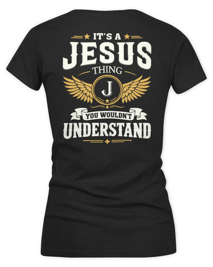 JESUS KT06-M008 It’s a [NAME] Thing – You Wouldn’t Understand | Personalized Vintage T-Shirt - Women's V-Neck T-Shirt - Black