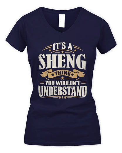 SHENG P08 TH51 - Personalized “It’s a/an [NAME] Thing – You Wouldn’t Understand” Shirt - Women's V-Neck T-Shirt - Navy
