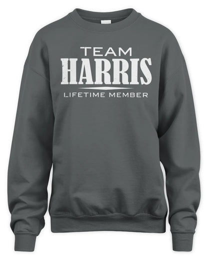 HARRIS BL62-K4-128 - Personalized “Team NAME Lifetime Member” - Unisex Sweatshirt - Charcoal