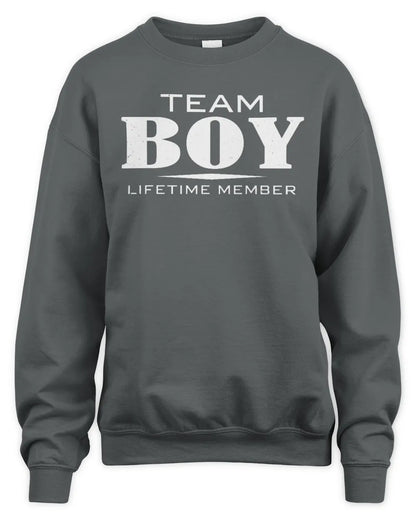 BOY BL62-K4-128 - Personalized “Team NAME Lifetime Member” - Unisex Sweatshirt - Charcoal
