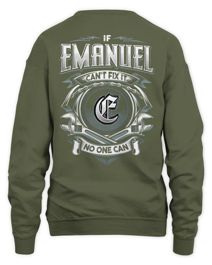 EMANUEL AP81-K4-626 - Personalized Ahmed Quote Apparel “If Ahmed Can't Fix It, No One Can” - Unisex Sweatshirt - Military Green