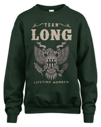 LONG TP06-K82 – Personalized Classic Style Apparel “Team NAME Lifetime Member” - Unisex Sweatshirt - Forest Green