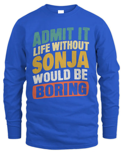 SONJA TP88-K4-229
Personalized Funny Quote Apparel “Life Without NAME Would Be Boring” - Men's Long Sleeved T-Shirt - Royal