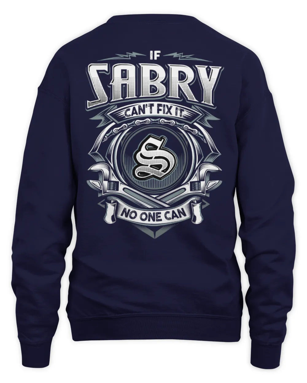 SABRY AP81-K4-626 - Personalized Ahmed Quote Apparel “If Ahmed Can't Fix It, No One Can” - Unisex Sweatshirt - Navy