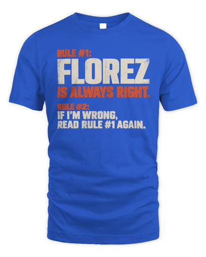 FLOREZ NP1-H006 
Always Right Personalized Name T-Shirt – Funny Custom Name Shirt - Unisex Standard T-Shirt - Royal