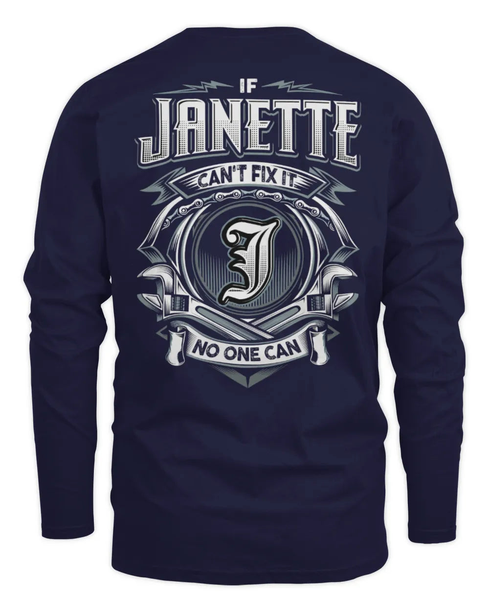 JANETTE AP81-K4-626 - Personalized Ahmed Quote Apparel “If Ahmed Can't Fix It, No One Can” - Men's Long Sleeved T-Shirt - Navy