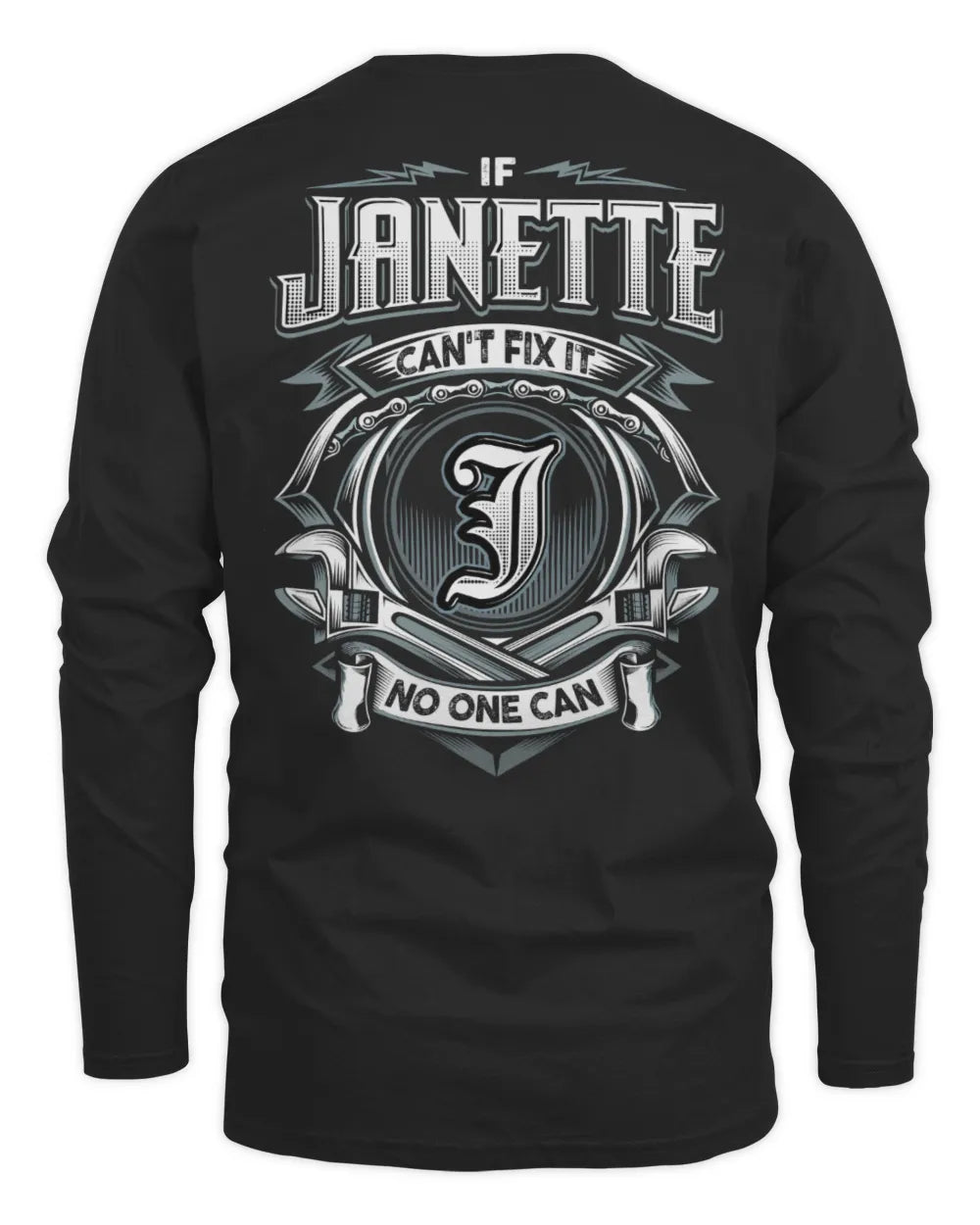 JANETTE AP81-K4-626 - Personalized Ahmed Quote Apparel “If Ahmed Can't Fix It, No One Can” - Men's Long Sleeved T-Shirt - Black