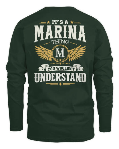 MARINA KT06-M008 It’s a [NAME] Thing – You Wouldn’t Understand | Personalized Vintage T-Shirt - Men's Long Sleeved T-Shirt - Forest Green