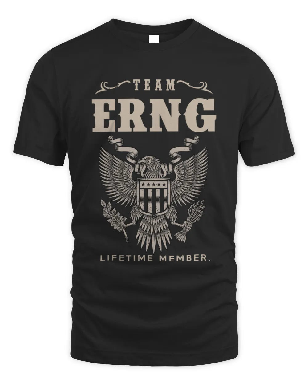 ERNG TP06-K82 – Personalized Classic Style Apparel “Team NAME Lifetime Member” - Unisex Standard T-Shirt - Black