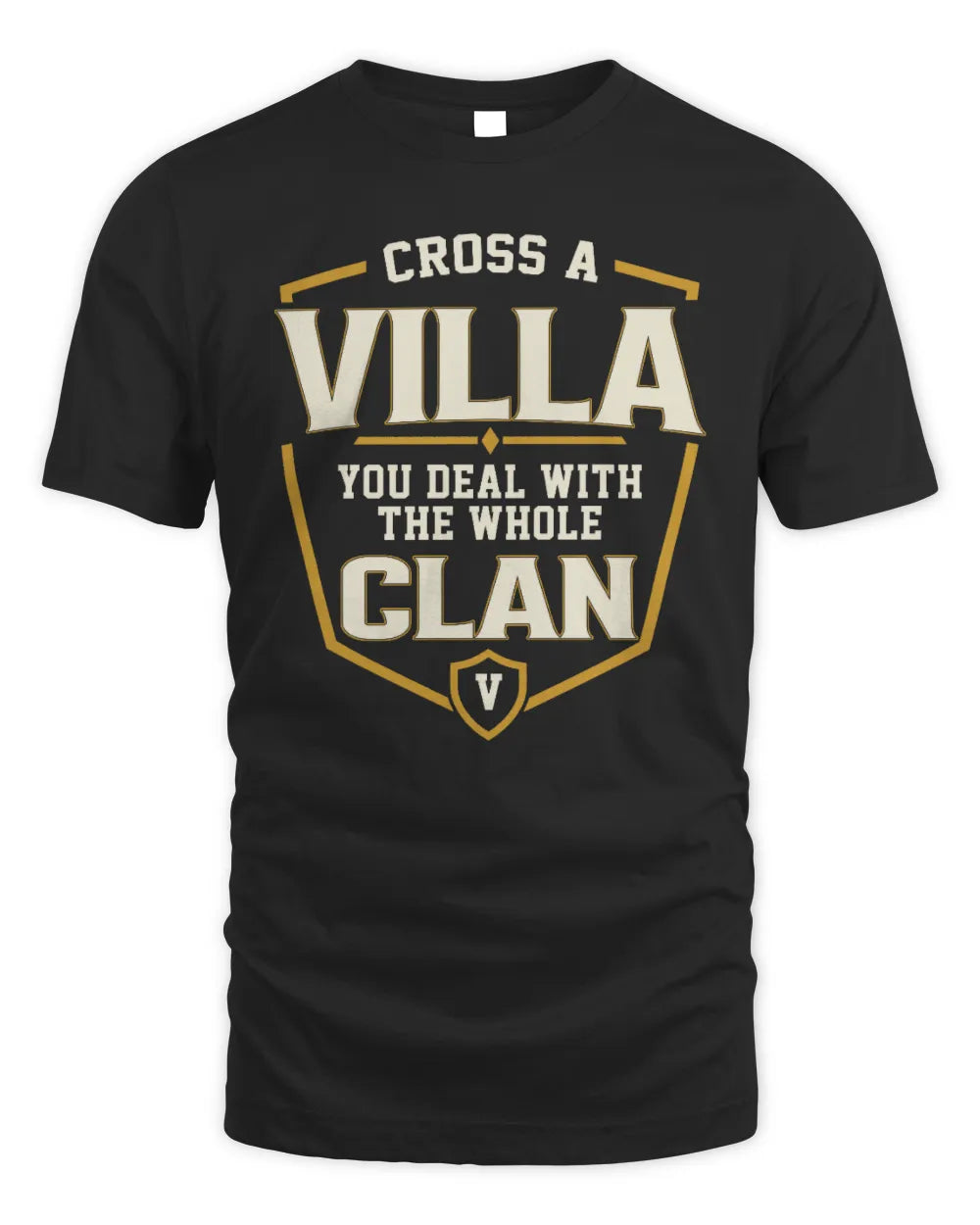 VILLA NT1-K008 Cross A/An NAME, You Deal With the Whole Clan | Personalized Vintage T-Shirt - Unisex Standard T-Shirt - Black