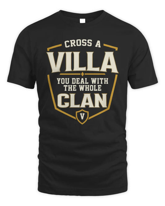 VILLA NT1-K008 Cross A/An NAME, You Deal With the Whole Clan | Personalized Vintage T-Shirt - Unisex Standard T-Shirt - Black